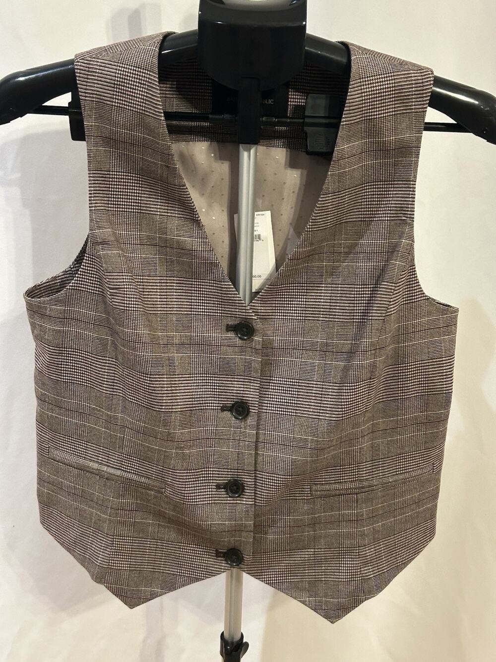 NWT Banana Republic Plaid Vest Top Women's size 6
